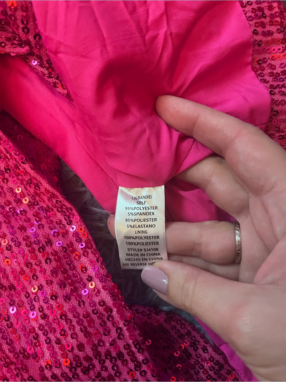 Judith March Be Mine Women's Pink Sequin Blazer Jacket Size M - Picture 5 of 6